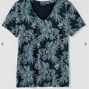 J.Jill Wearever Teal Soft-V-Neck Tee